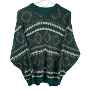 Vintage Gorpcore Grandpa Sweater Saskatchewan Roughriders Green Knit‎ Crewneck